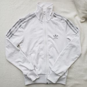 Adidas White Zipup Jacket Size Small